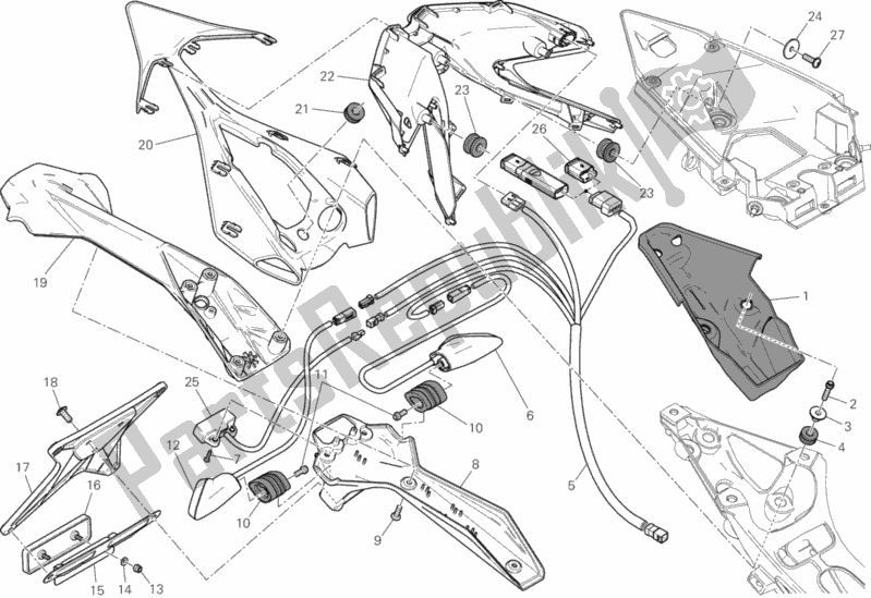 Alle onderdelen voor de Kentekenplaathouder - Achterlicht van de Ducati Superbike 1199 Panigale R 2014